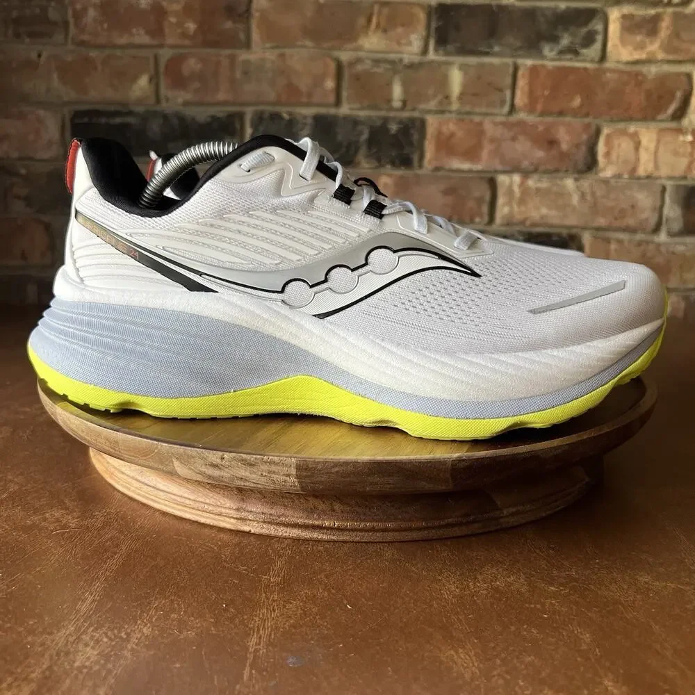 Saucony Hurricane 24 Max Cushion White Gray Men’s 11 W Running Shoes Sneakers